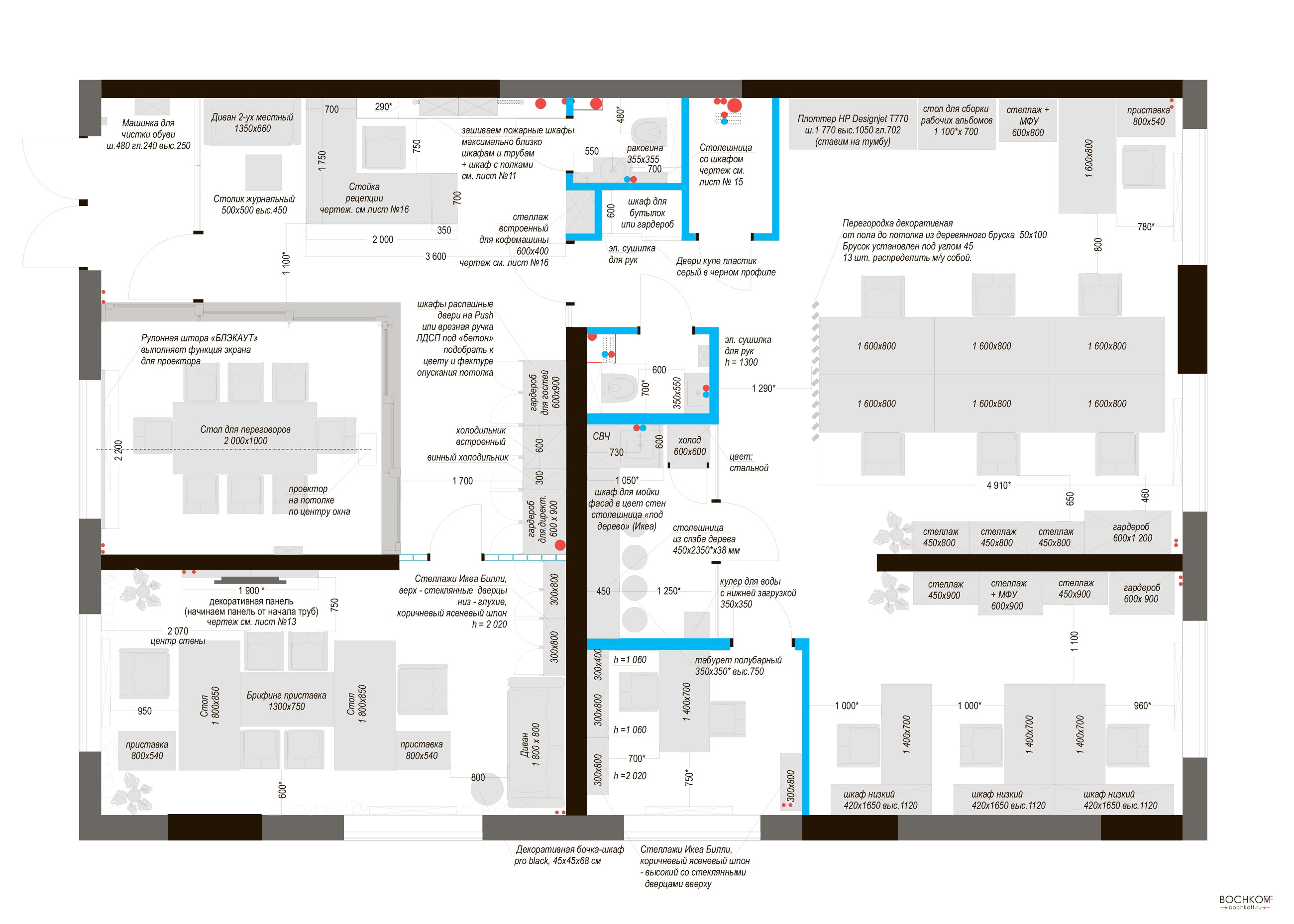Планировочное решение | Дизайн интерьера офиса компании «Альфа Тэк» https://alfa-tec.ru