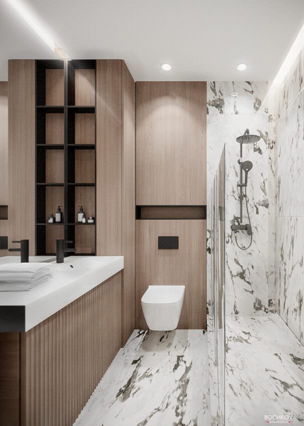 Ванная комната, дизайн проект квартиры Москва SLuda01