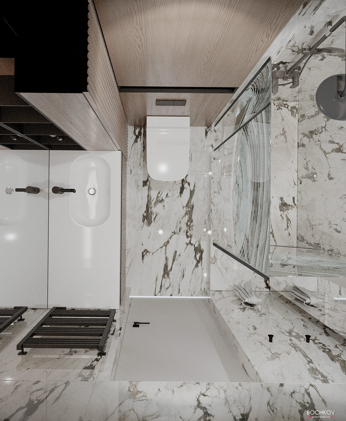Ванная комната вид сверху, дизайн проект квартиры Москва SLuda01